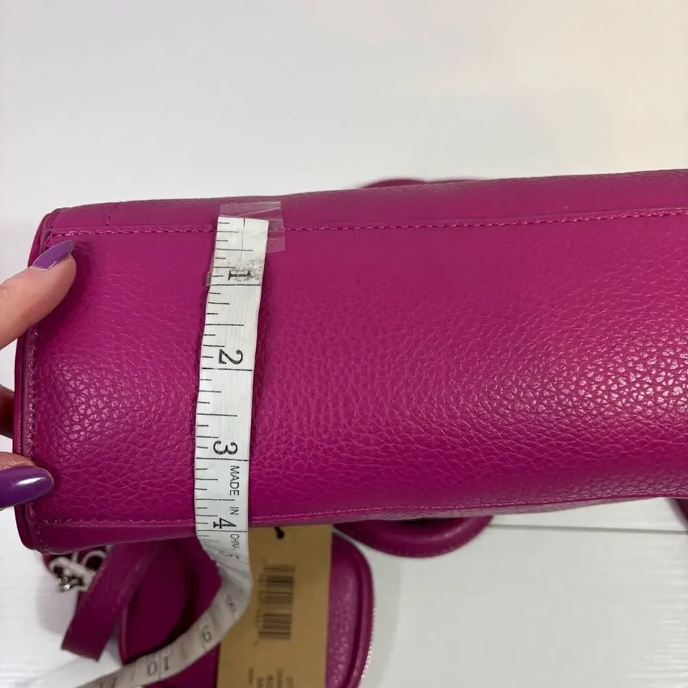 NWT Steve Madden Dark Fuschia Satchel Crossbody Purse with Coin Purse B10